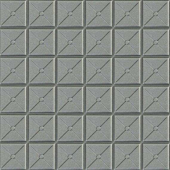 Самоклеюча декоративна 3D панель квадрат срібло 700x700x8мм (177) SW-00000188