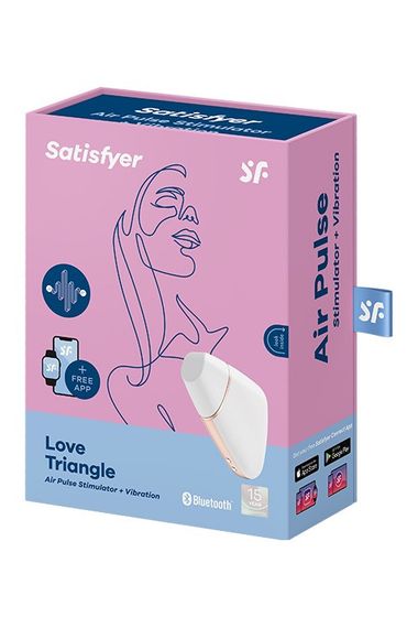 Безконтактний смарт-стимулятор клітора Satisfyer Love Triangle білий Sex Aura | Зображення 3