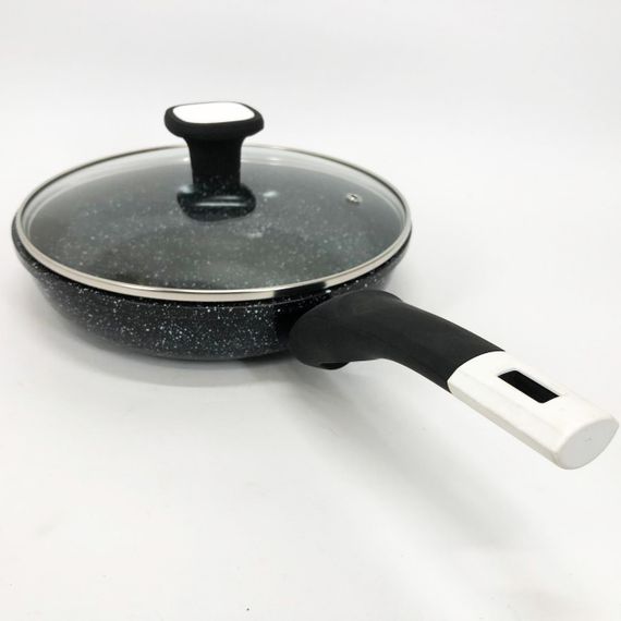 Сковорода UNIQUE UN-5114 22 см із кришкою граніт світлий багатошарове покриття | Зображення 7