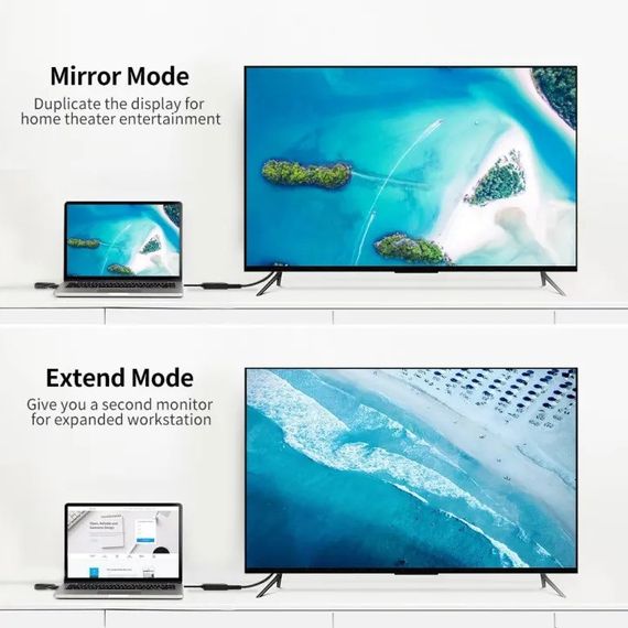 Переходник Ugreen HDMI (штекер) - DisplayPort (DP) (гнездо) 4K Однонаправленный адаптер + USB (для питания) видеоадаптер 0,5 м черный | Зображення 5