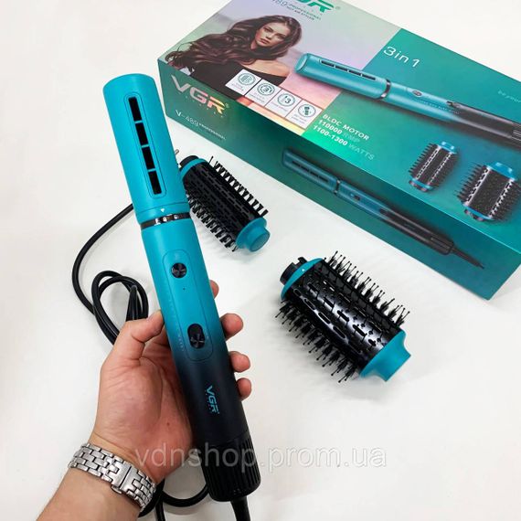 Багатофункціональний фен-гребінець з насадками VGR V-489, Фен-щітка з насадкою для випрямлення волосся BC-99 | Зображення 7