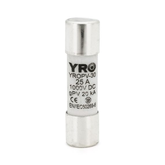 Плавкий предохранитель YROPV-30.25A, 1000V dc, 10x38mm, постоянное напряжение