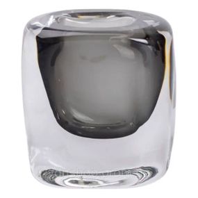 Ваза стеклянная прозрачная 10х7х11 см для цветов декоративная 120 мл Серая HP-10-18