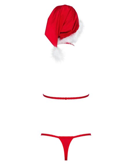 Новорічний комплект Obsessive Santastic 3-pcs set Червоно-білий S/M | Зображення 3