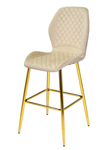 Барный стул Fox Bar 75 ML(GD) с золотыми металлическими ножками, мягкое сиденье велюр бежевый OR-851 | Зображення 4