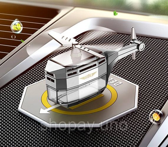 Автомобильный ароматизатор Вертолёт на солнечной батарее Drone Car Fragrance с вращением 360° | Зображення 5