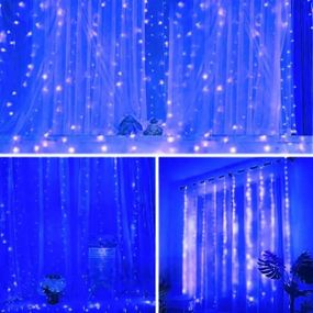 Гірлянда штора 3x2м 200LED 220V Блакитна