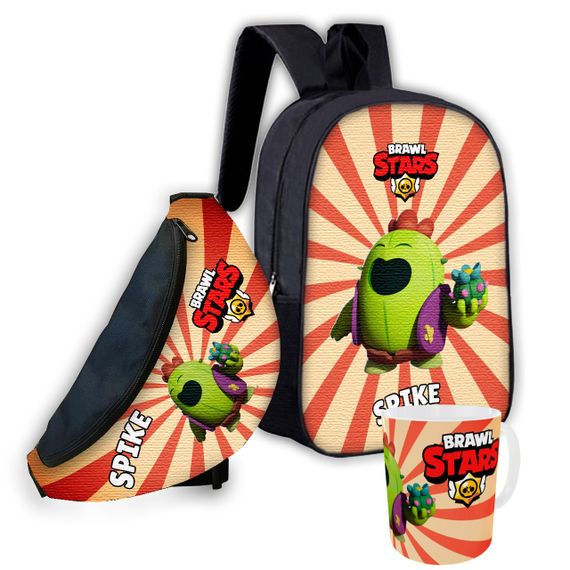 Набор детский Бравл Старс рюкзак 36х27см сумка-бананка,кружка с принтом для мальчика (01652)