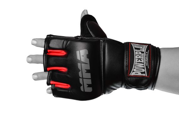 Рукавиці для MMA PowerPlay 3053 Чорно-Червоні S/M | Зображення 4