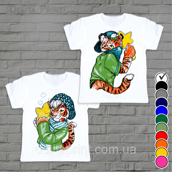 Футболки новорічні Фемілі Лук "Круті тигри" Family Look для всієї родини | Зображення 2