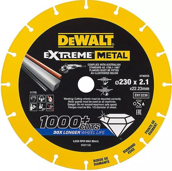 Диск алмазний DeWalt 230х1.5х22.23 мм (DT40255)