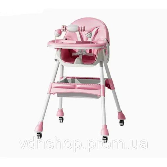 Детский стульчик-шезлонг для кормления с регулируемой спинкой и столиком 2в1 VEN-F005 | Зображення 1