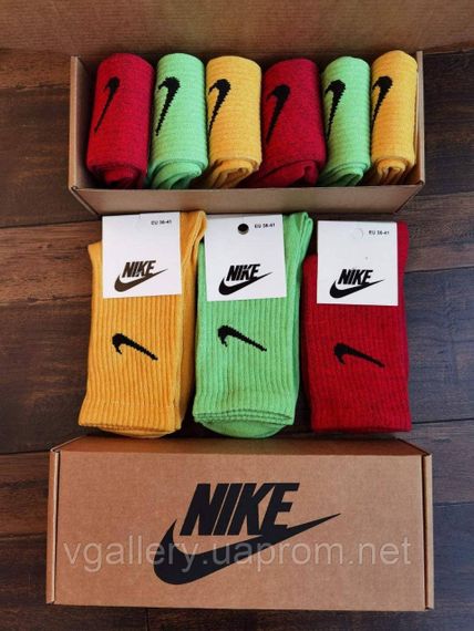 Шкарпетки високі Nike різні кольори, жіночі шкарпетки Найк різнокольорові, спортивні шкарпетки | Зображення 4