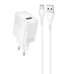 СЗУ Hoco CS111A Lounge PD22.5W (1USB-C) + кабель USB to Type-C White