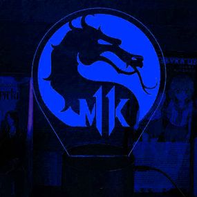 Акриловий світильник-нічник Mortal Kombat Смертельна битва синій tty-n002249