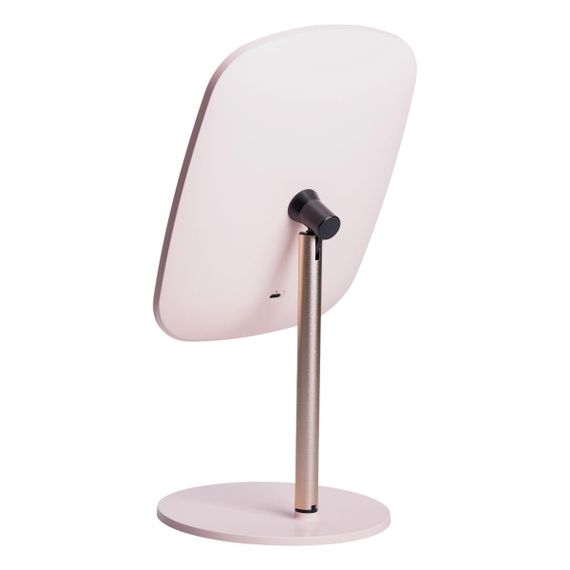Настольное зеркало с подсветкой 23х18 см для макияжа на ножке Розовое HP-10-6AP | Зображення 1