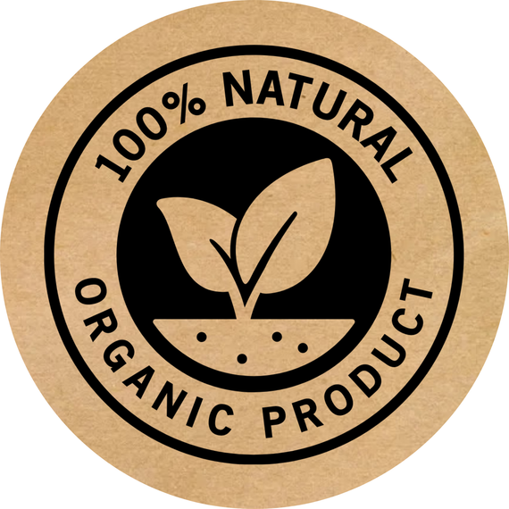 Этикетка круглая крафт "Organic 02", Диаметр 50 мм, 250 шт/рулон, Viskom