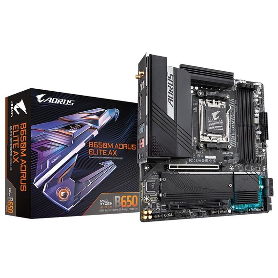 Материнська плата Gigabyte  B650M AORUS ELITE AX sAM5 B650 4xDDR5 M.2 HDMI DP mATX (B650M_AORUS_ELITE_AX) | Зображення 5