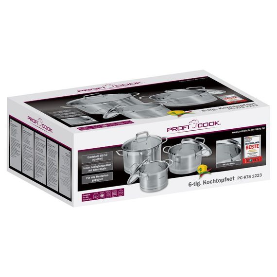 Набор кастрюль ProfiCook PC KTS 1223 – 3 шт., нержавеющая сталь 18/10 | Зображення 5