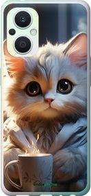 Чохол на Oppo Reno8 Lite Білий кіт "5646u-2755-2448"