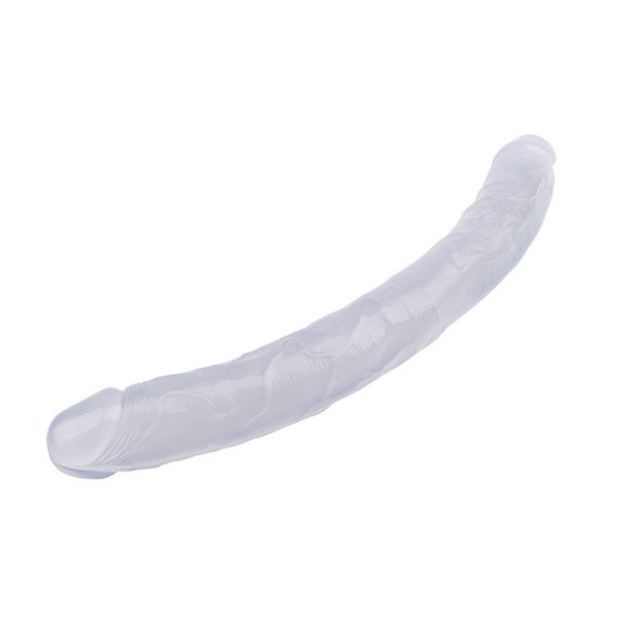 Фалоімітатор реалістичний двосторонній Chisa Hi-Rubber, прозорий Sex Aura | Зображення 4