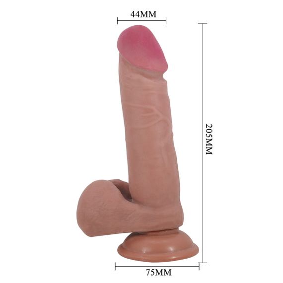 Фалоімітатор на присосці BAILE Sliding Skin 8.1'' Flesh, TPR sexstyle | Зображення 3