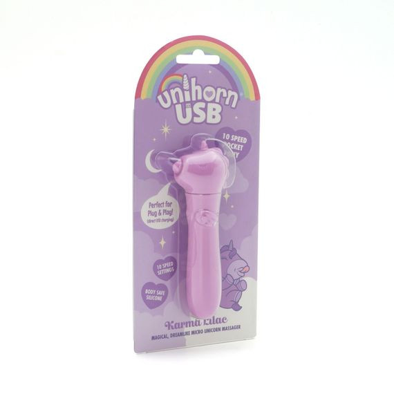 Вібратор-єдиноріжка Unihorn USB Bullet – Karma Lilac, віброкуля, USB-зарядка, 10 режимів | Зображення 3