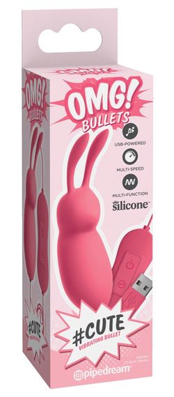 Віброкуля у вигляді зайчика Pipedream OMG! Bullets #Cute, рожева Sex Aura | Зображення 1