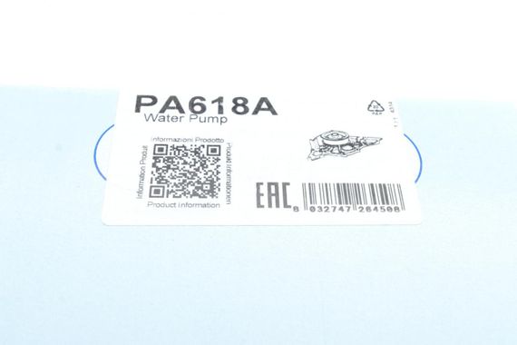 Помпа воды Audi A4-A8 VW Passat 2.4 2.6 2.8 95-05 Audi 80 2.6 2.8 91-96 R B  5 лоп  h шкива=32mm  PA618A | Зображення 7