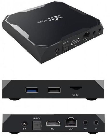 Мультимедийный ТВ бокс X96 Max, 4K HDR, 2/16 ГБ, Android 9.0, поддержка интернет-ТВ, потокового видео и игр, E | Зображення 3