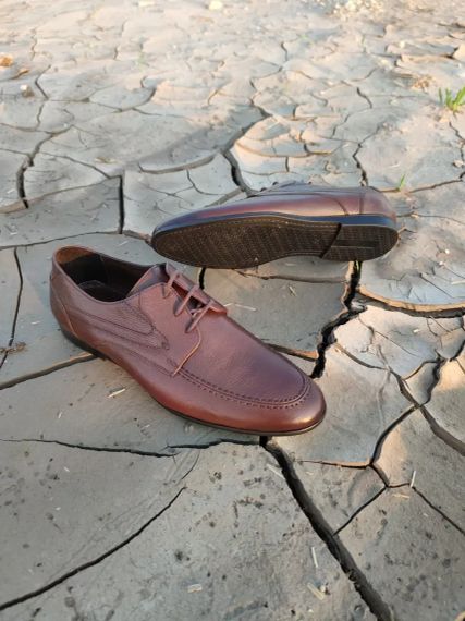Коричневые туфли на низком каблуке 44 размер. | Зображення 6