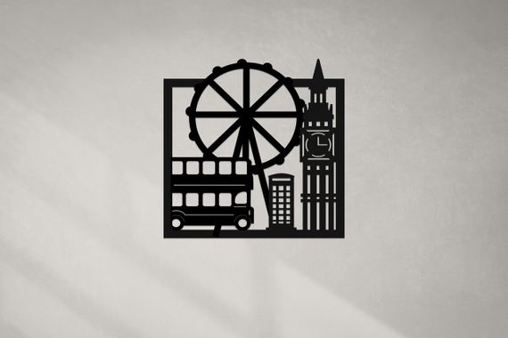 Панно декоративная картина на стену Лондон LED подсветка 16 цветов пульт 400х400 acr-p000219