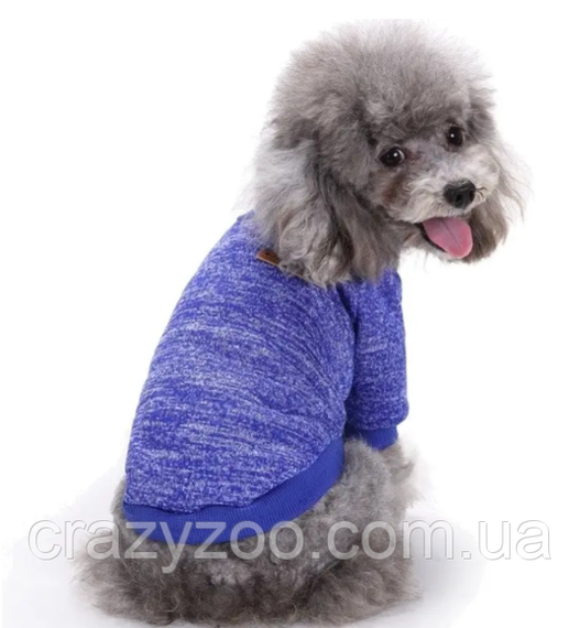 Кофта для собак и котов EcoToys Navy Blue XL рябая синяя A: 39 см B: 48 см C: 29 см X-7114 | Зображення 3