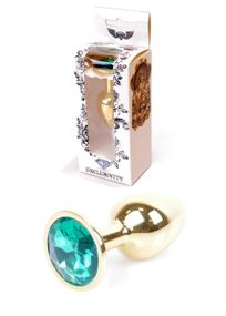 Анальна пробка - Jewellery Gold Plug Green Sex Aura