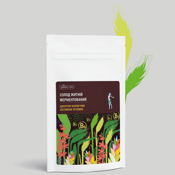 Солод житній ферментований мелений. Натуральний продукт здорового харчування 150гр.