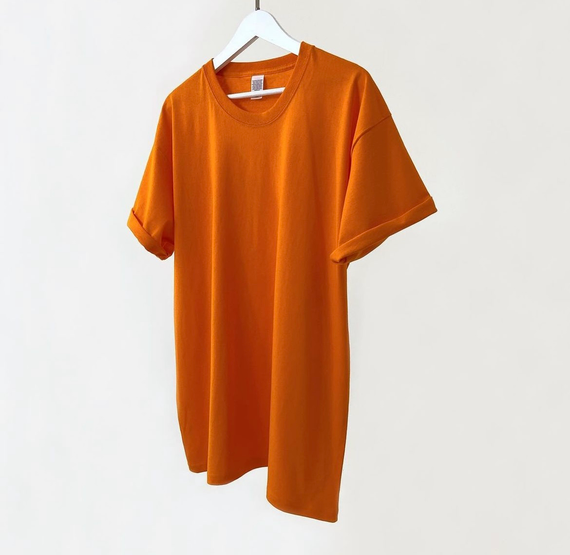 Мужская футболка классическая с коротким рукавом OW0001 цвет оранжевый размер L