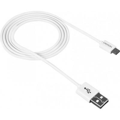 Дата кабель USB 2.0 AM to Micro 5P 1.0m White Canyon (CNE-USBM1W) (CNE-USBM1W)