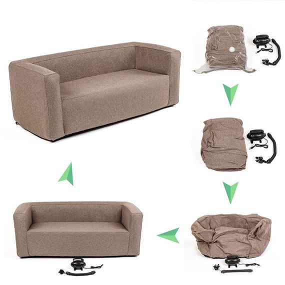 Комплект надувних меблів диван і крісло Коричневий SW-00002656 | Зображення 7