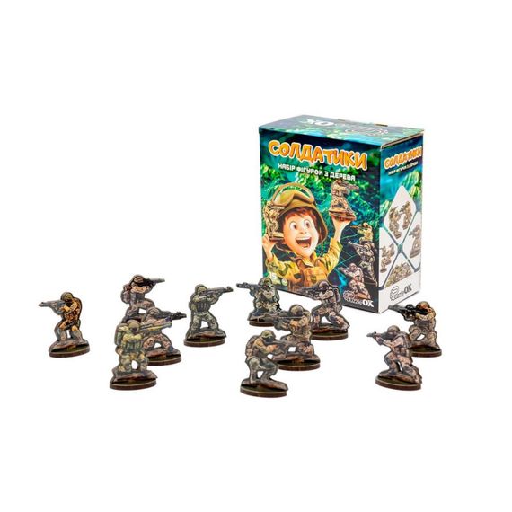 Набор деревянных фигурок "Солдатики" Puz-22933, 15 фигурок