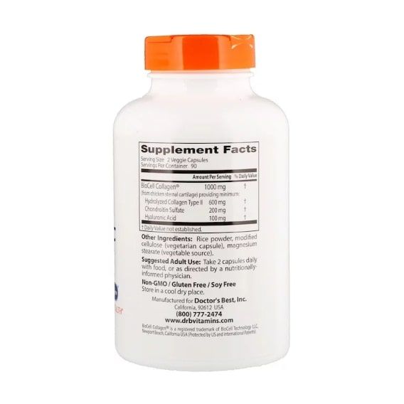 Комплекс для суглобів Doctor's Best Hyaluronic Acid With Chondroitin Sulfate 180 Caps DRB-00228 | Зображення 2