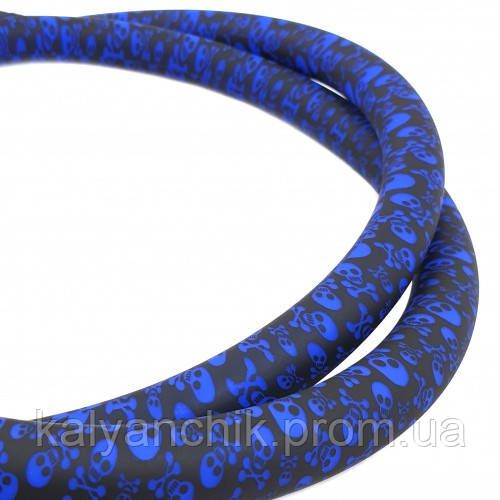 Шланг для кальяну силіконовий Garden софт тач череп синій