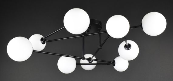 Люстра стельова на 9 лампочок 27925 Чорний 25х90х90 см. | Зображення 3