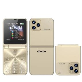 Кнопковий мобільний телефон розкладачка AIEK I15 Max на 4 сім картки Gold