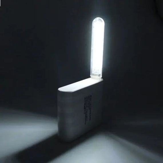 Міні ліхтарик на 8 світлодіодів, USB лампа, LED світильник (холодне біле світло) | Зображення 2