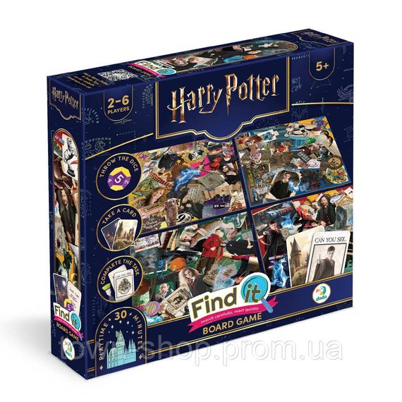Детская настольная игра "Find it: Harry Potter" 200585 4 двухсторонних поля 80 игровых карт 2-6 игроков