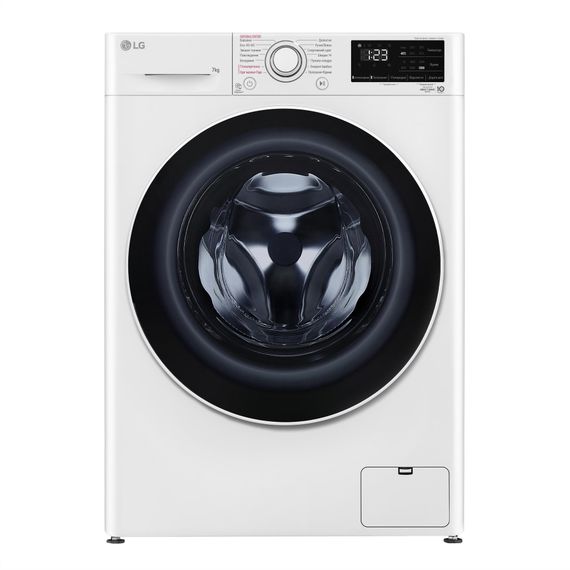 Пральна машина LG фронтальна, 7кг, 1200, A+++, 48см, дисплей, пара, інвертор, білий (F2V3HS0WW)