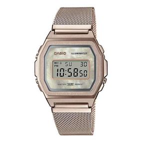 Жіночі електронні наручні годинники Casio оригінал Японія Collection A1000MCG-9EF зі сталевим браслетом