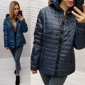 Куртка двостороння, арт.185, темно-синій / аква