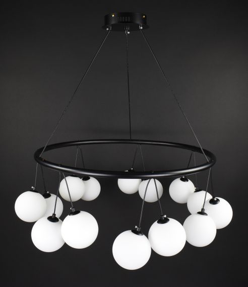 Люстра підвісна на 14 лампочок 27521 Чорний 45-160х85х85 см. | Зображення 4