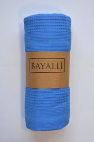 Вафельне простирадло-покривало Bayalli 200×230 см. Mavi